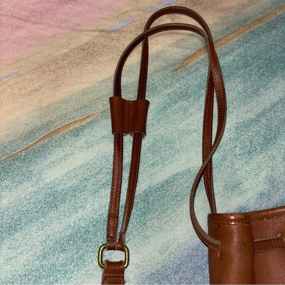 Vintage Old COACH 9984 Drawstring Shoulder Bag -Brown Leather - Picture 4 of 13